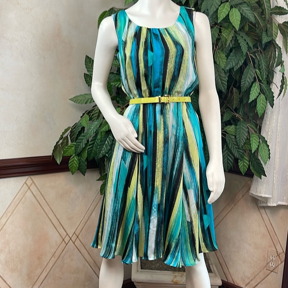 ALFANI URBAN PRINT SLEEVELESS DRESS